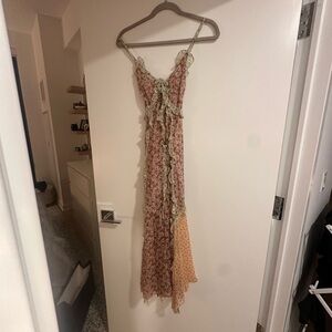 Rebecca Taylor Floral Maxi Dress - Pink and Green